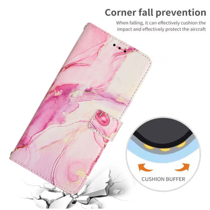 For Samsung Galaxy S25+ 5G Painted Marble Pattern Leather Phone Case(Rose Gold) - Galaxy S25+ 5G Cases by buy2fix | Online Shopping UK | buy2fix