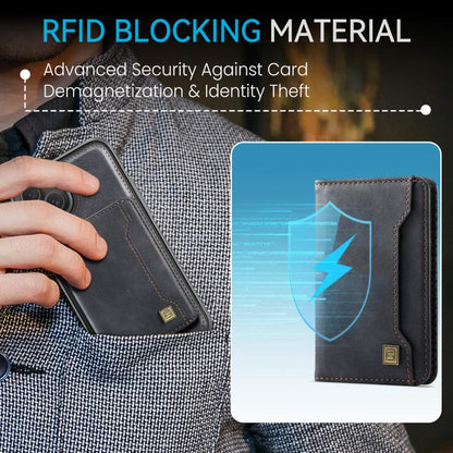 For iPhone 15 Plus AutSpace A13 MagSafe Magnetic RFID Flip Card Bag Phone Case(Black) - iPhone 15 Plus Cases by AutSpace | Online Shopping UK | buy2fix