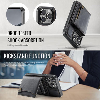 For iPhone 14 Pro AutSpace A13 MagSafe Magnetic RFID Flip Card Bag Phone Case(Black) - iPhone 14 Pro Cases by AutSpace | Online Shopping UK | buy2fix