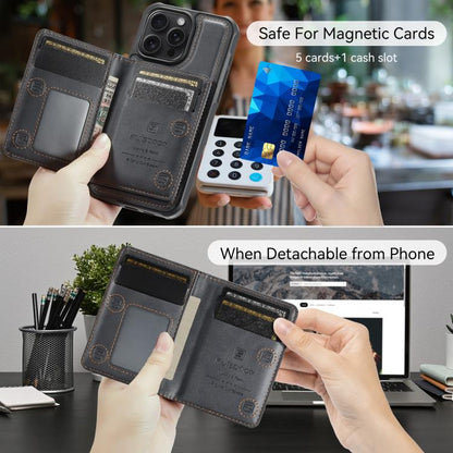 For iPhone 13 Pro Max AutSpace A13 MagSafe Magnetic RFID Flip Card Bag Phone Case(Black) - iPhone 13 Pro Max Cases by AutSpace | Online Shopping UK | buy2fix