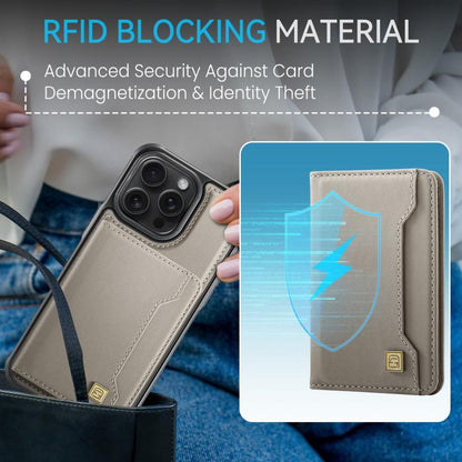 For iPhone 13 Pro Max AutSpace A13 MagSafe Magnetic RFID Flip Card Bag Phone Case(Grey) - iPhone 13 Pro Max Cases by AutSpace | Online Shopping UK | buy2fix