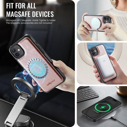 For iPhone 12 AutSpace A13 MagSafe Magnetic RFID Flip Card Bag Phone Case(Grey) - iPhone 12 / 12 Pro Cases by AutSpace | Online Shopping UK | buy2fix