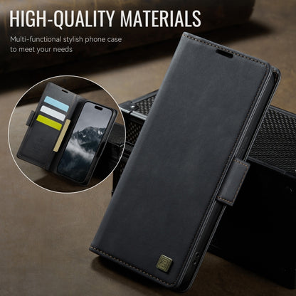 For iPhone 15 Pro AutSpace A11 Side Buckle MagSafe Magnetic RFID Phone Leather Case(Black) - iPhone 15 Pro Cases by AutSpace | Online Shopping UK | buy2fix