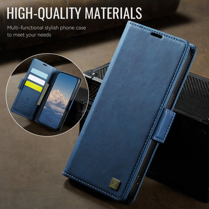 For iPhone 15 Plus AutSpace A11 Side Buckle MagSafe Magnetic RFID Phone Leather Case(Blue) - iPhone 15 Plus Cases by AutSpace | Online Shopping UK | buy2fix