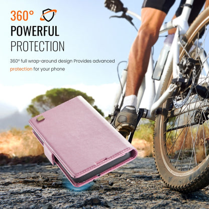 For iPhone 14 Pro AutSpace A11 Side Buckle MagSafe Magnetic RFID Phone Leather Case(Rose Gold) - iPhone 14 Pro Cases by AutSpace | Online Shopping UK | buy2fix