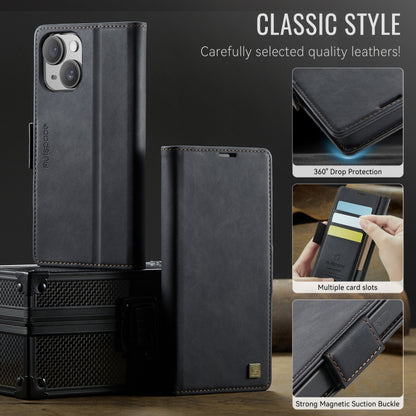 For iPhone 13 AutSpace A11 Side Buckle MagSafe Magnetic RFID Phone Leather Case(Black) - iPhone 13 Cases by AutSpace | Online Shopping UK | buy2fix