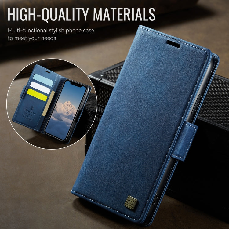 For iPhone 11 Pro Max AutSpace A11 Side Buckle MagSafe Magnetic RFID Phone Leather Case(Blue) - iPhone 11 Pro Max Cases by AutSpace | Online Shopping UK | buy2fix