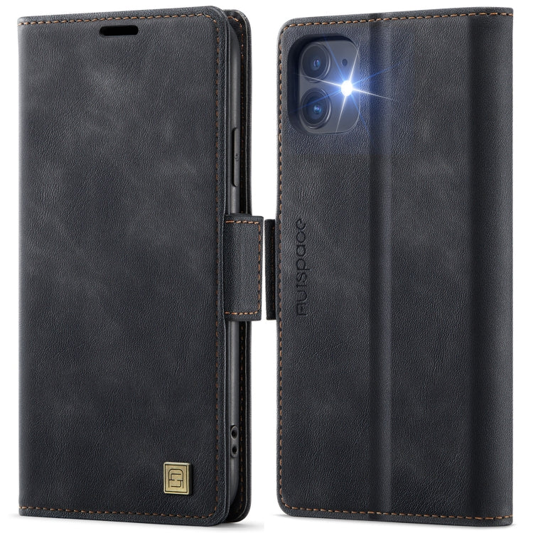 For iPhone 11 AutSpace A11 Side Buckle MagSafe Magnetic RFID Phone Leather Case(Black) - iPhone 11 Cases by AutSpace | Online Shopping UK | buy2fix