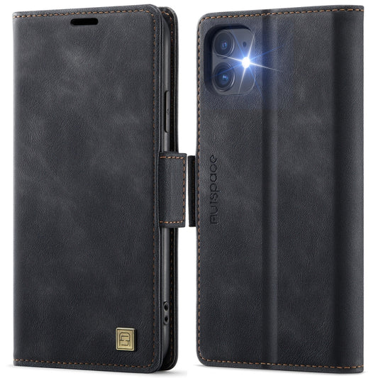 For iPhone 11 AutSpace A11 Side Buckle MagSafe Magnetic RFID Phone Leather Case(Black) - iPhone 11 Cases by AutSpace | Online Shopping UK | buy2fix