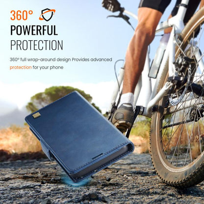 For iPhone 17 Pro Max AutSpace A11 Side Buckle MagSafe Magnetic RFID Phone Leather Case(Blue) - iPhone 17 Pro Max Cases by AutSpace | Online Shopping UK | buy2fix