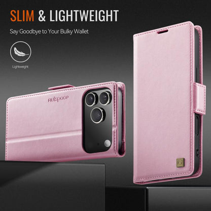 For iPhone 17 Pro Max AutSpace A11 Side Buckle MagSafe Magnetic RFID Phone Leather Case(Rose Gold) - iPhone 17 Pro Max Cases by AutSpace | Online Shopping UK | buy2fix