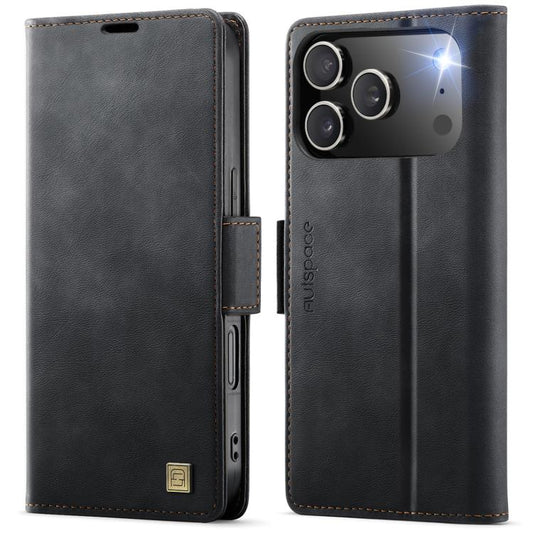 For iPhone 17 Pro AutSpace A11 Side Buckle MagSafe Magnetic RFID Phone Leather Case(Black) - iPhone 17 Pro Cases by AutSpace | Online Shopping UK | buy2fix