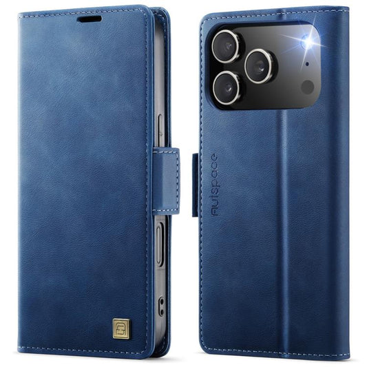 For iPhone 17 Pro AutSpace A11 Side Buckle MagSafe Magnetic RFID Phone Leather Case(Blue) - iPhone 17 Pro Cases by AutSpace | Online Shopping UK | buy2fix