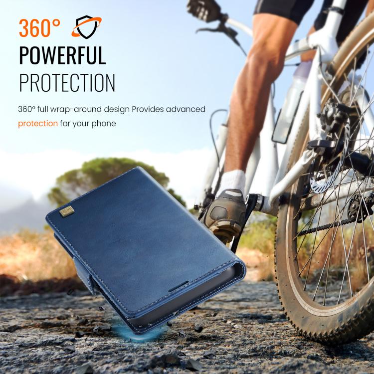 For iPhone 17 Pro AutSpace A11 Side Buckle MagSafe Magnetic RFID Phone Leather Case(Blue) - iPhone 17 Pro Cases by AutSpace | Online Shopping UK | buy2fix