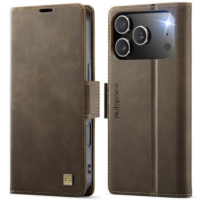 For iPhone 17 Pro AutSpace A11 Side Buckle MagSafe Magnetic RFID Phone Leather Case(Coffee) - iPhone 17 Pro Cases by AutSpace | Online Shopping UK | buy2fix