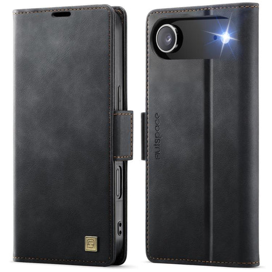 For iPhone Air AutSpace A11 Side Buckle MagSafe Magnetic RFID Phone Leather Case(Black) - iPhone Air Cases by AutSpace | Online Shopping UK | buy2fix