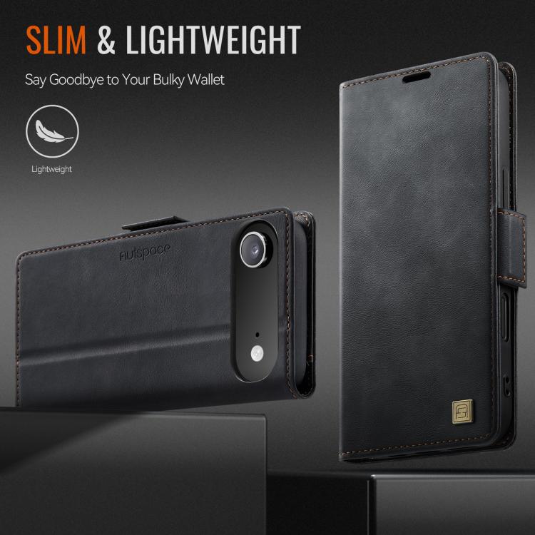 For iPhone Air AutSpace A11 Side Buckle MagSafe Magnetic RFID Phone Leather Case(Black) - iPhone Air Cases by AutSpace | Online Shopping UK | buy2fix