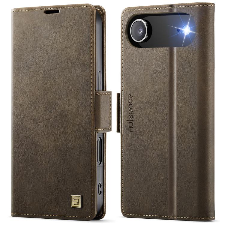 For iPhone Air AutSpace A11 Side Buckle MagSafe Magnetic RFID Phone Leather Case(Coffee) - iPhone Air Cases by AutSpace | Online Shopping UK | buy2fix