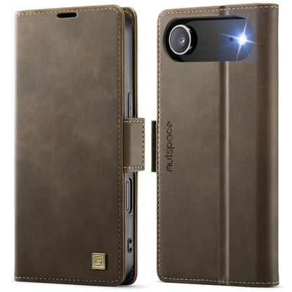 For iPhone Air AutSpace A11 Side Buckle MagSafe Magnetic RFID Phone Leather Case(Coffee) - iPhone Air Cases by AutSpace | Online Shopping UK | buy2fix