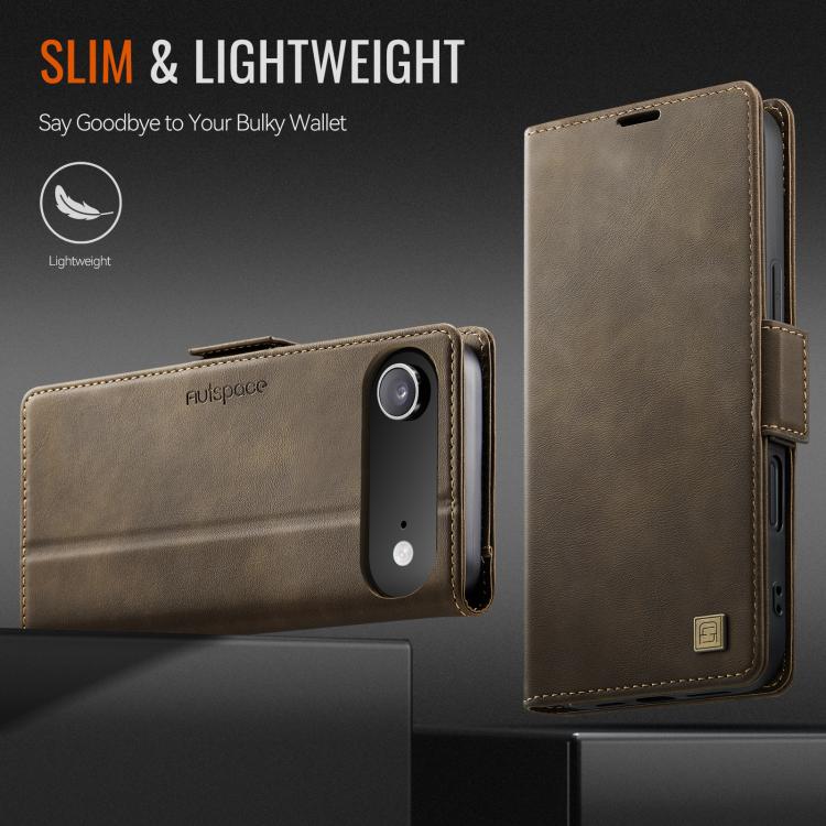 For iPhone Air AutSpace A11 Side Buckle MagSafe Magnetic RFID Phone Leather Case(Coffee) - iPhone Air Cases by AutSpace | Online Shopping UK | buy2fix