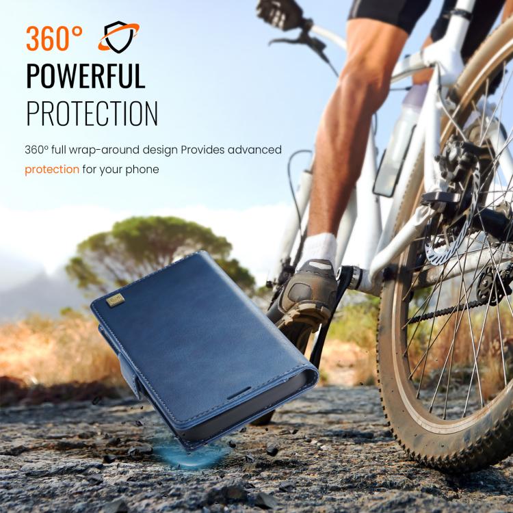 For iPhone 17 AutSpace A11 Side Buckle MagSafe Magnetic RFID Phone Leather Case(Blue) - iPhone 17 Cases by AutSpace | Online Shopping UK | buy2fix