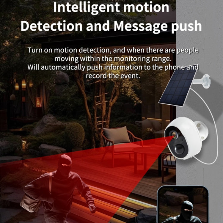 Graffit Version Home Ultra-HD Solar Panel Wireless WiFi Surveillance Camera, Memory Card:Without Memory(US Plug) - Wireless Camera by buy2fix | Online Shopping UK | buy2fix