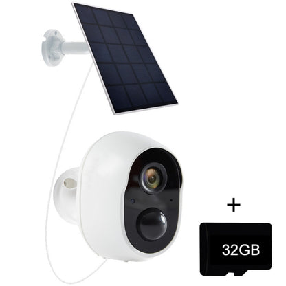 Graffit Version Home Ultra-HD Solar Panel Wireless WiFi Surveillance Camera, Memory Card:32GB(EU Plug) - Wireless Camera by buy2fix | Online Shopping UK | buy2fix