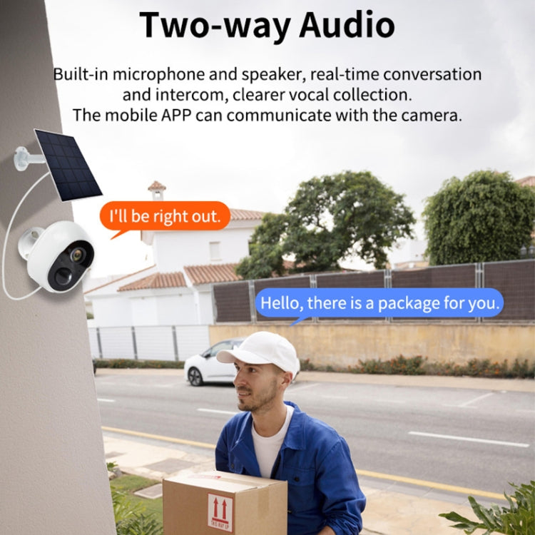 Graffit Version Home Ultra-HD Solar Panel Wireless WiFi Surveillance Camera, Memory Card:128GB(EU Plug) - Wireless Camera by buy2fix | Online Shopping UK | buy2fix