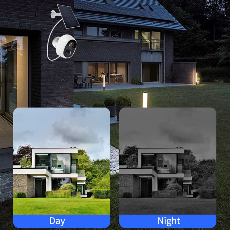 Graffit Version Home Ultra-HD Solar Panel Wireless WiFi Surveillance Camera, Memory Card:128GB(EU Plug) - Wireless Camera by buy2fix | Online Shopping UK | buy2fix