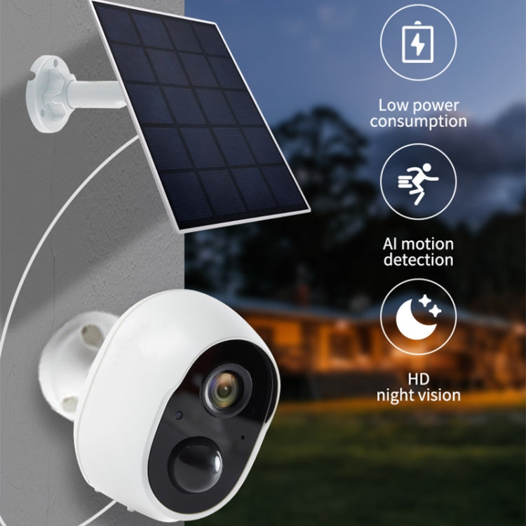 Graffit Version Home Ultra-HD Solar Panel Wireless WiFi Surveillance Camera, Memory Card:128GB(US Plug) - Wireless Camera by buy2fix | Online Shopping UK | buy2fix
