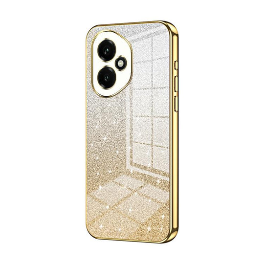 For Honor 400 Global 156.5mm Gradient Glitter Powder Electroplated Phone Case(Gold)