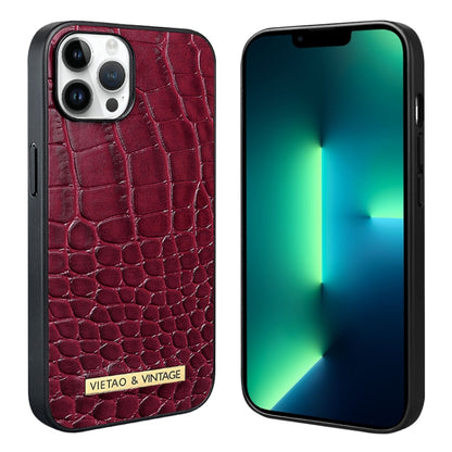 For iPhone 13 Pro Max VIETAO Alligator Texture PU Phone Case(Red) - iPhone 13 Pro Max Cases by VIETAO | Online Shopping UK | buy2fix