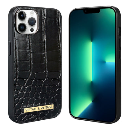 For iPhone 13 Pro VIETAO Alligator Texture PU Phone Case(Black) - iPhone 13 Pro Cases by VIETAO | Online Shopping UK | buy2fix