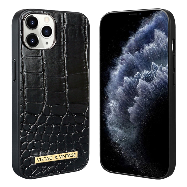 For iPhone 11 Pro Max VIETAO Alligator Texture PU Phone Case(Black) - iPhone 11 Pro Max Cases by VIETAO | Online Shopping UK | buy2fix