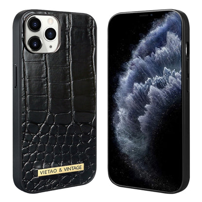 For iPhone 11 Pro Max VIETAO Alligator Texture PU Phone Case(Black) - iPhone 11 Pro Max Cases by VIETAO | Online Shopping UK | buy2fix