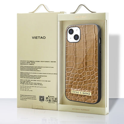 For iPhone 14 VIETAO Alligator Texture PU Phone Case(Brown) - iPhone 14 Cases by VIETAO | Online Shopping UK | buy2fix