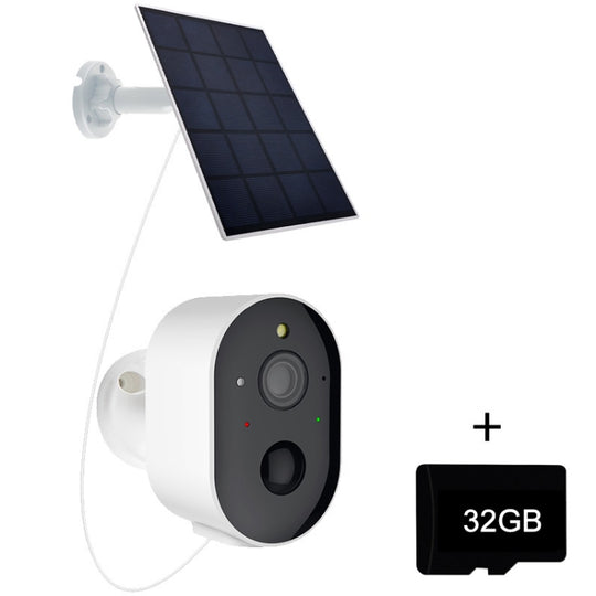 3MP Graffit Version Outdoor HD Solar Panel Wireless WiFi Surveillance Camera, Memory Card:32GB(EU Plug)