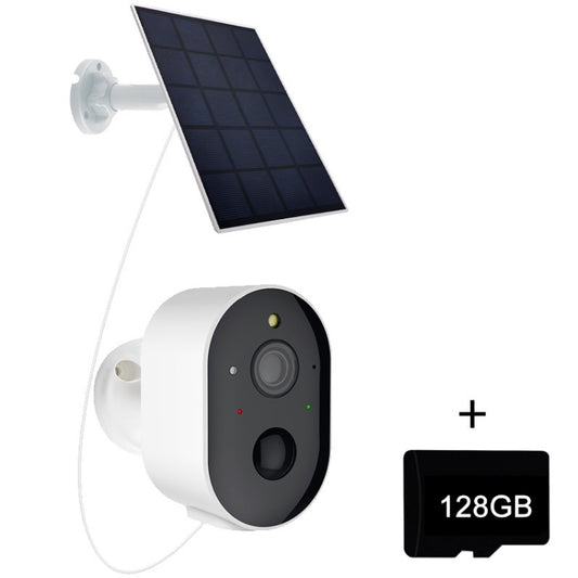 3MP Graffit Version Outdoor HD Solar Panel Wireless WiFi Surveillance Camera, Memory Card:128GB(US Plug) - Wireless Camera by buy2fix | Online Shopping UK | buy2fix