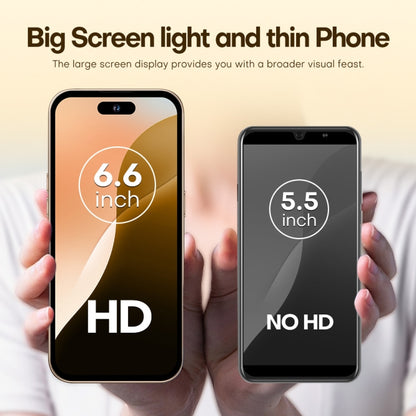 U218 / i16 Pro Max, 1GB+16GB, 6.6 inch Android 8.1 MTK6580A Quad Core, OTG, Network: 3G, Dual SIM, Plug:UK Plug(Desert Gold) -  by buy2fix | Online Shopping UK | buy2fix