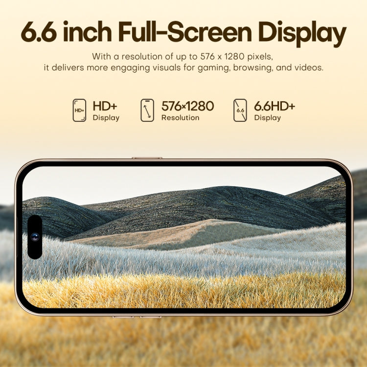 U218 / i16 Pro Max, 1GB+16GB, 6.6 inch Android 8.1 MTK6580A Quad Core, OTG, Network: 3G, Dual SIM, Plug:AU Plug(Desert Gold) -  by buy2fix | Online Shopping UK | buy2fix