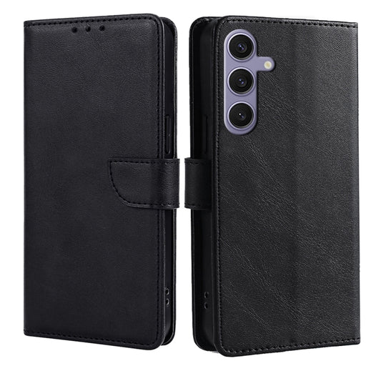 For Samsung Galaxy S25 Ultra 5G Calf Texture Buckle Flip Leather Phone Case(Black) by buy2fix