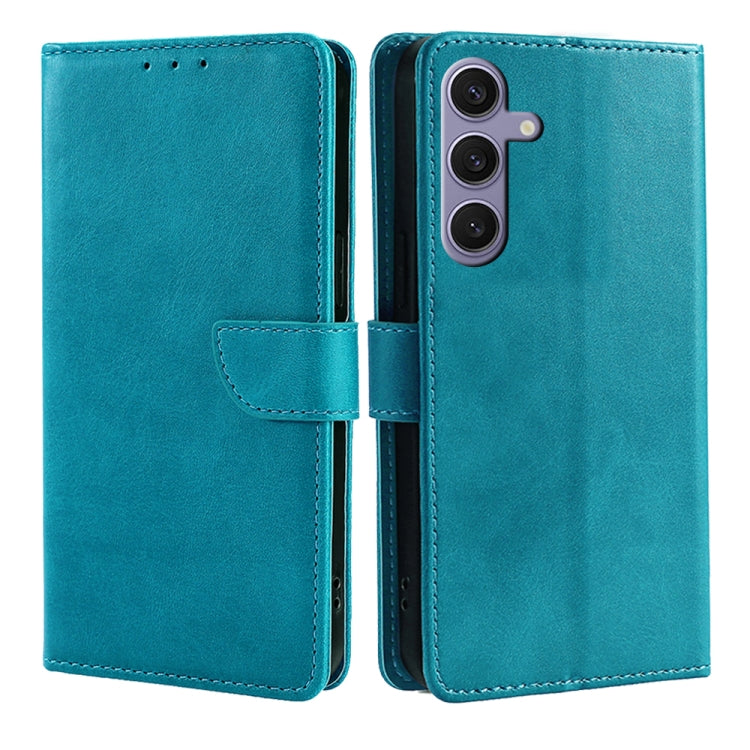 For Samsung Galaxy S25 Ultra 5G Calf Texture Buckle Flip Leather Phone Case(Light Blue) - Galaxy S25 Ultra 5G Cases by buy2fix | Online Shopping UK | buy2fix