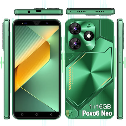 Povo6 Neo / DP29, 1GB+16GB, Face Identification, 5.0 inch Android 8.1 MTK6580M Quad Core, Network: 3G, Dual SIM, Plug:UK Plug(Green) -  by buy2fix | Online Shopping UK | buy2fix