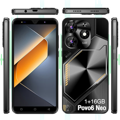 Povo6 Neo / DP29, 1GB+16GB, Face Identification, 5.0 inch Android 8.1 MTK6580M Quad Core, Network: 3G, Dual SIM, Plug:AU Plug(Black) -  by buy2fix | Online Shopping UK | buy2fix