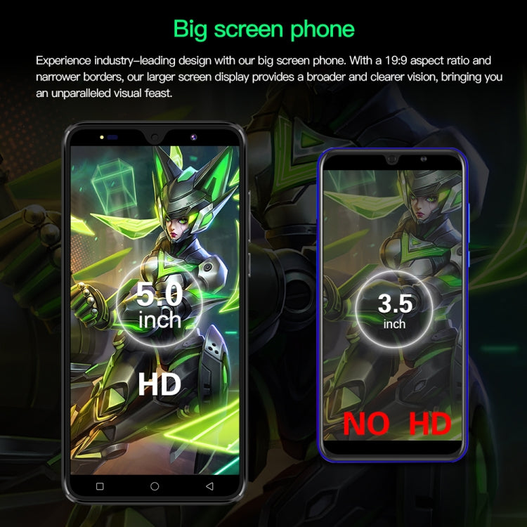 Povo6 Neo / DP29, 1GB+16GB, Face Identification, 5.0 inch Android 8.1 MTK6580M Quad Core, Network: 3G, Dual SIM, Plug:UK Plug(Green) -  by buy2fix | Online Shopping UK | buy2fix