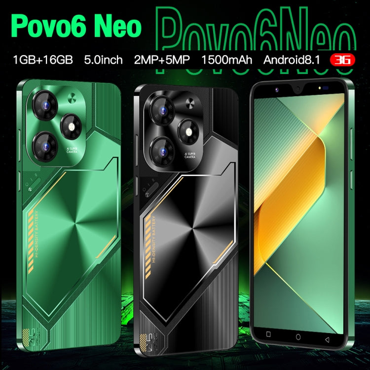 Povo6 Neo / DP29, 1GB+16GB, Face Identification, 5.0 inch Android 8.1 MTK6580M Quad Core, Network: 3G, Dual SIM, Plug:EU Plug(Green) -  by buy2fix | Online Shopping UK | buy2fix