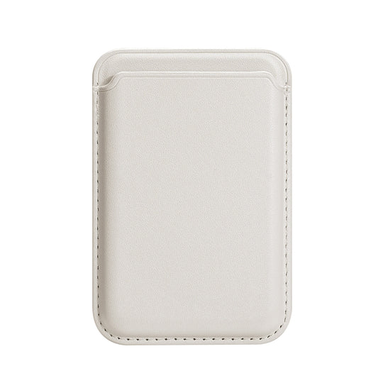 Two Card Slots MagSafe Magnetic Leather Card Bag(White)