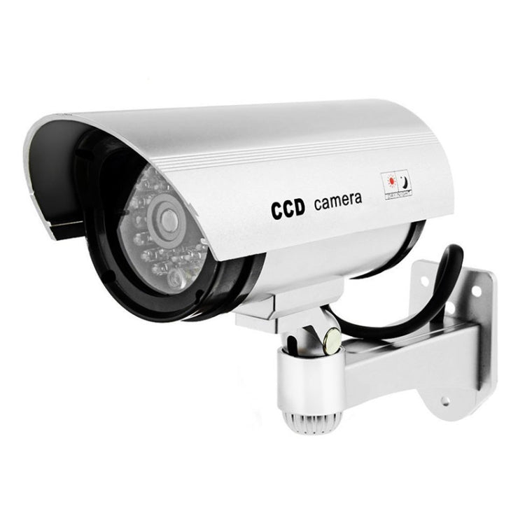 Waterproof Simulation Surveillance Camera with LED Flash Light(Silver) - Simulated Cameras by buy2fix | Online Shopping UK | buy2fix