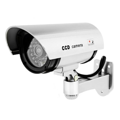 Waterproof Simulation Surveillance Camera with LED Flash Light(Silver) - Simulated Cameras by buy2fix | Online Shopping UK | buy2fix
