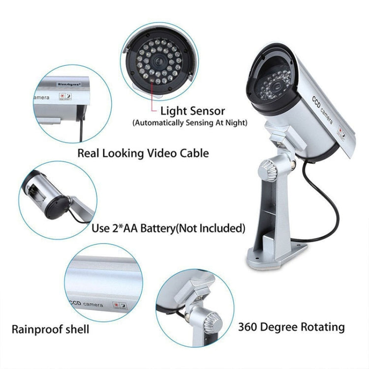Waterproof Simulation Surveillance Camera with LED Flash Light(Black) - Simulated Cameras by buy2fix | Online Shopping UK | buy2fix